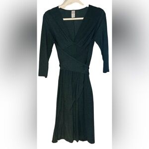Elegant Dark Green Wrap Dress
